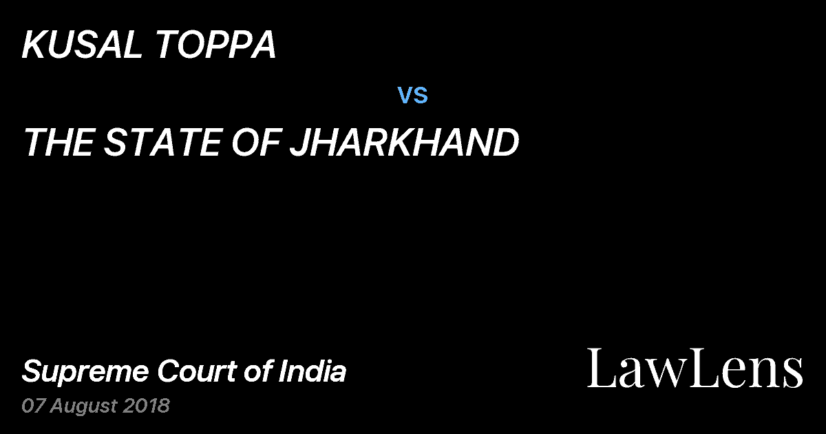 Preview image for KUSAL TOPPA vs. THE STATE OF JHARKHAND