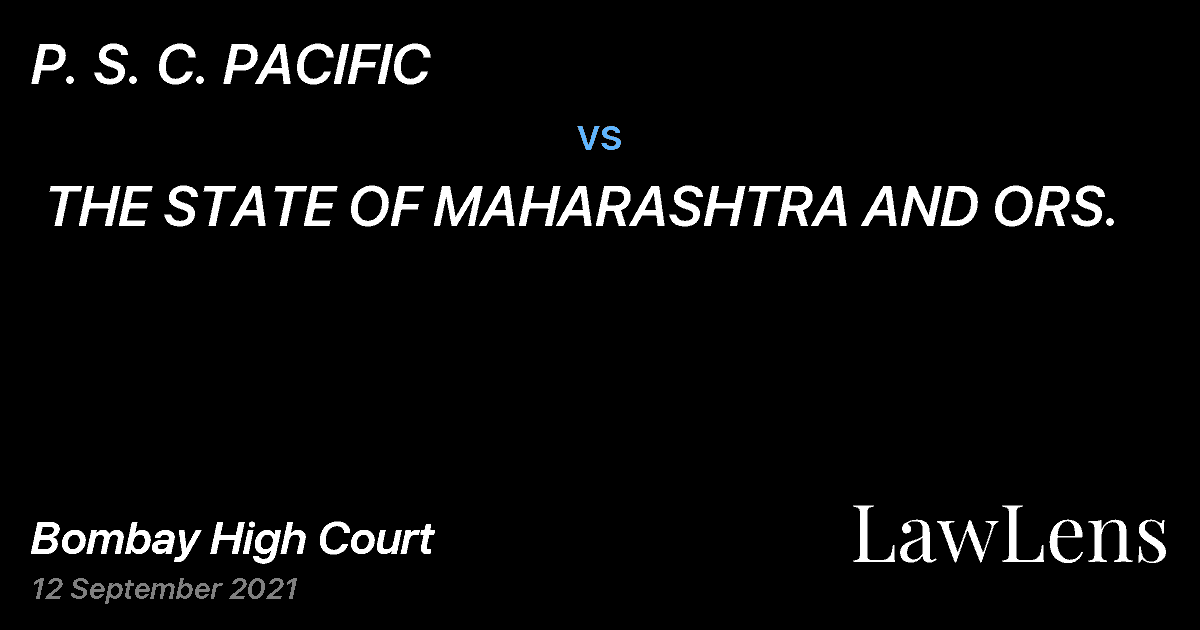 Preview image for P. S. C. PACIFIC  vs.  THE STATE OF MAHARASHTRA AND ORS.