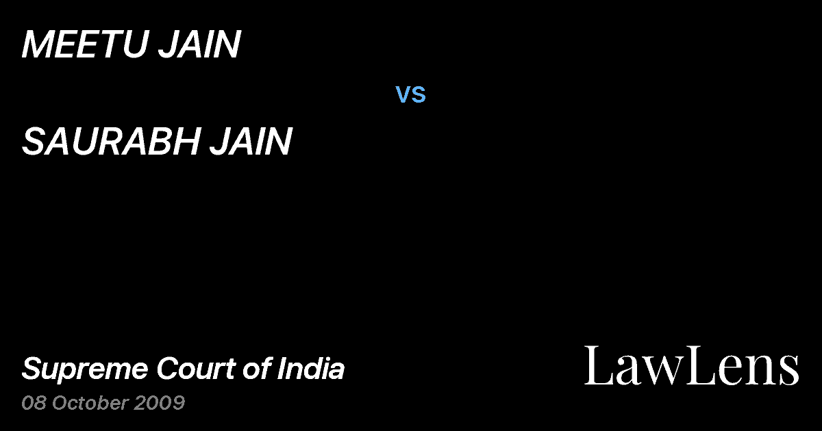 Preview image for MEETU JAIN vs. SAURABH JAIN