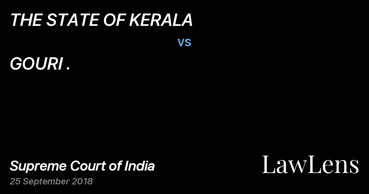 Preview image for THE STATE OF KERALA vs. GOURI .