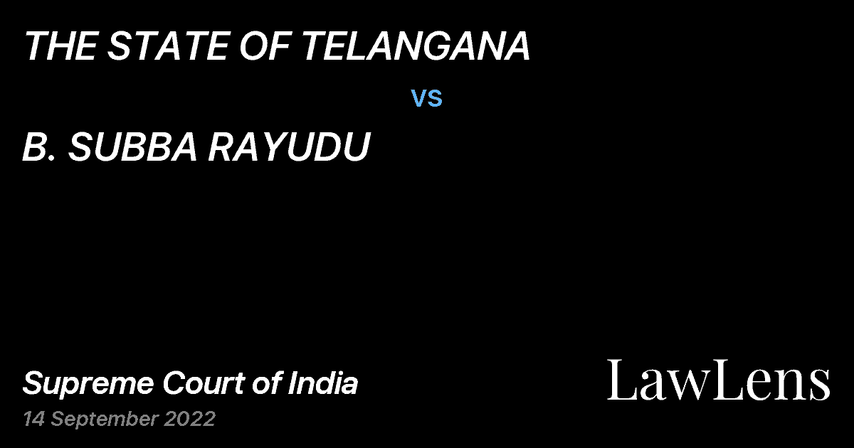 Preview image for THE STATE OF TELANGANA vs. B. SUBBA RAYUDU