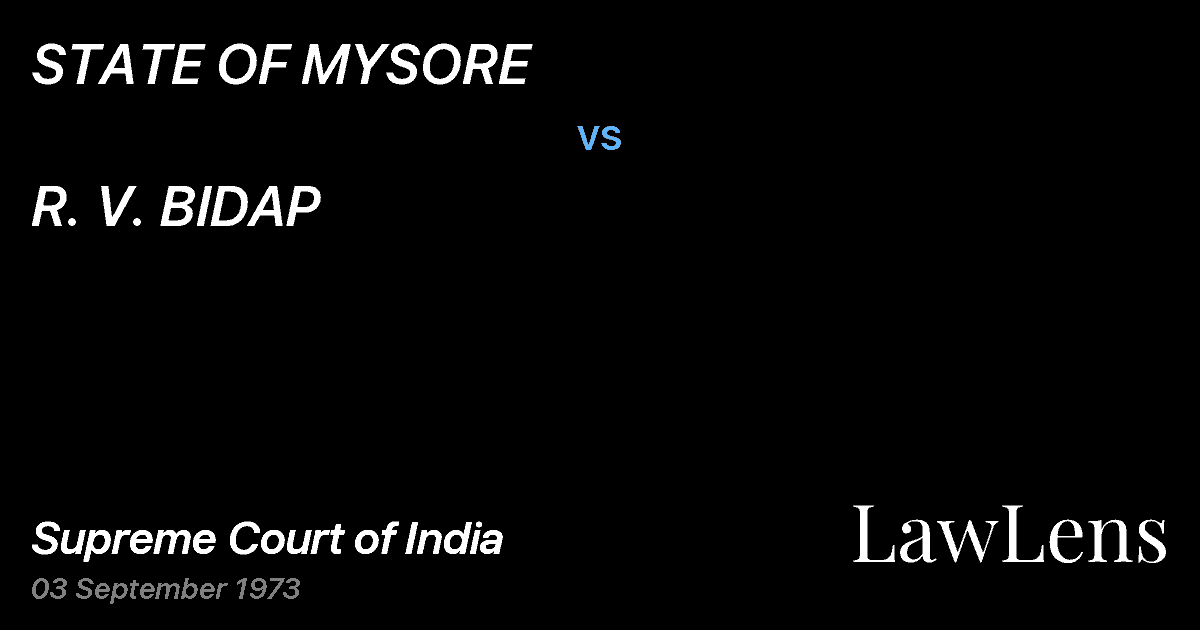 Preview image for STATE OF MYSORE vs. R. V. BIDAP