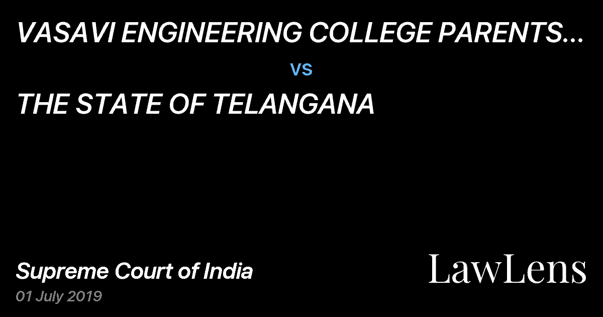 Preview image for VASAVI ENGINEERING COLLEGE PARENTS ASSOCIATION vs. THE STATE OF TELANGANA