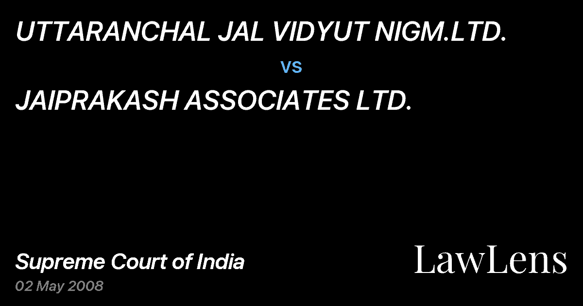 Preview image for UTTARANCHAL JAL VIDYUT NIGM.LTD. vs. JAIPRAKASH ASSOCIATES LTD.