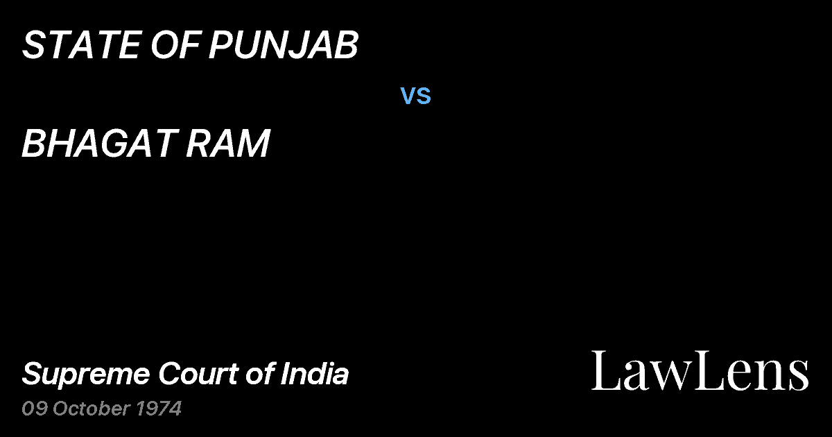 Preview image for STATE OF PUNJAB vs. BHAGAT RAM