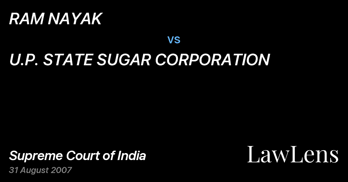 Preview image for RAM NAYAK vs. U.P. STATE SUGAR CORPORATION