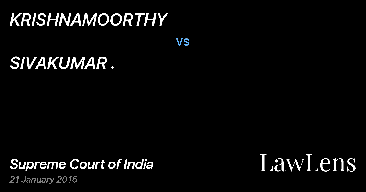 Preview image for KRISHNAMOORTHY vs. SIVAKUMAR .
