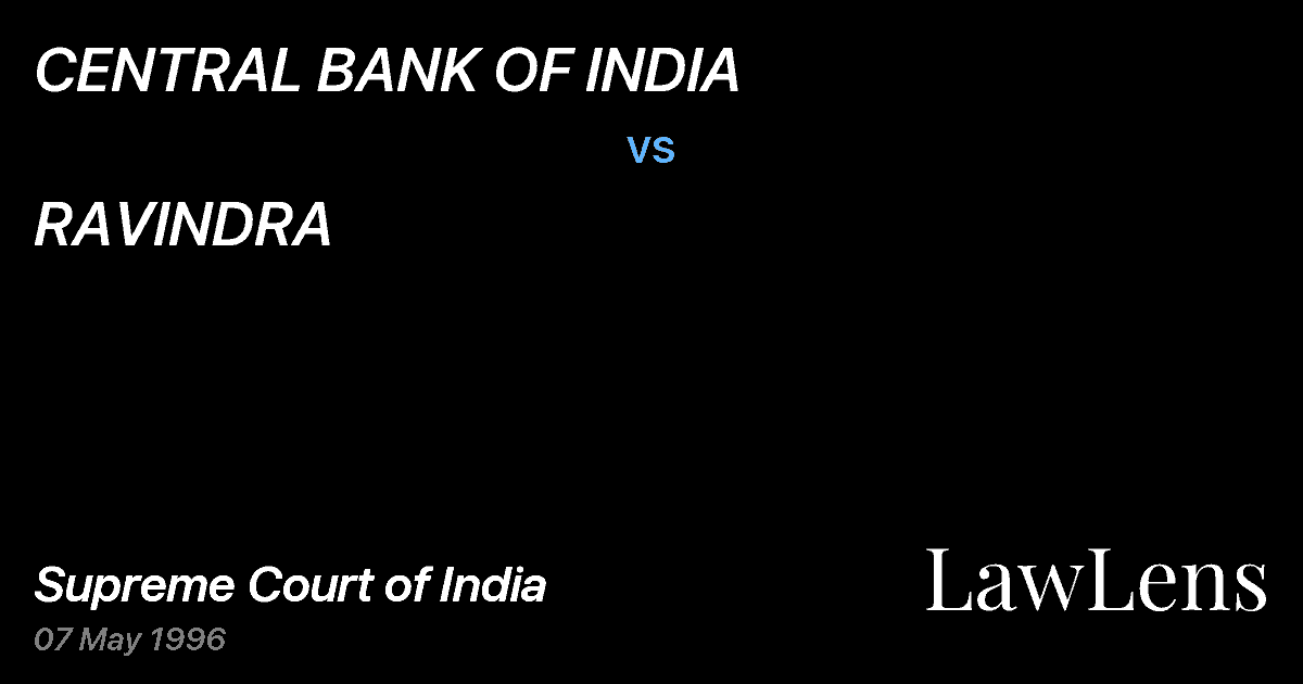 Preview image for CENTRAL BANK OF INDIA vs. RAVINDRA