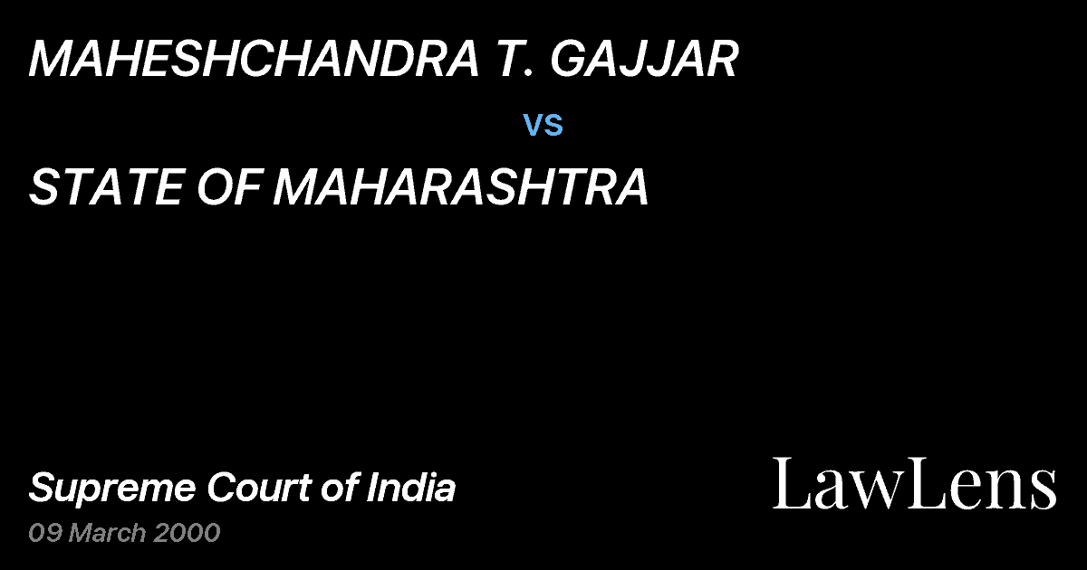 Preview image for MAHESHCHANDRA T. GAJJAR vs. STATE OF MAHARASHTRA