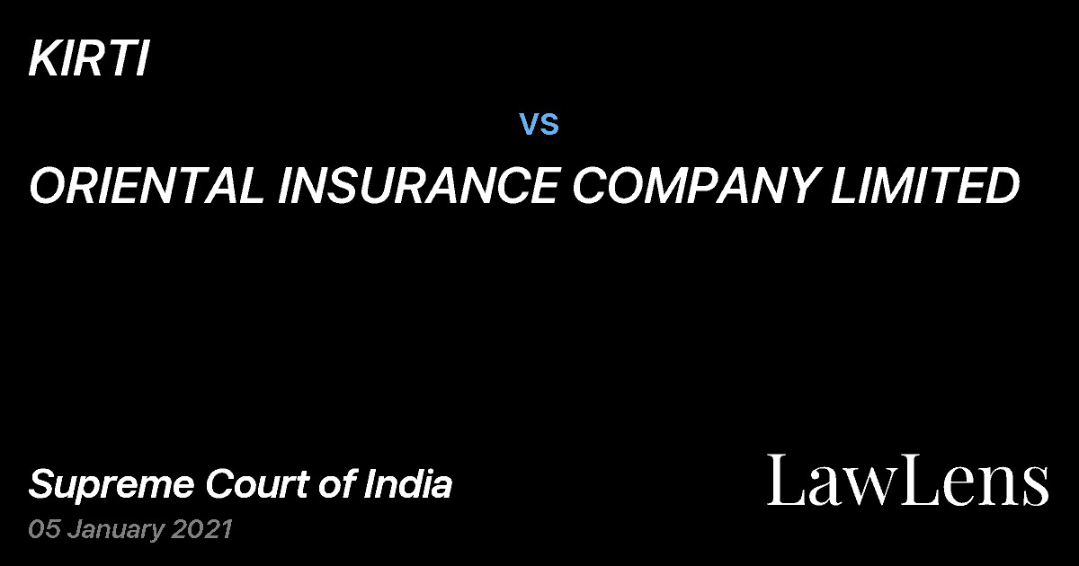 Preview image for KIRTI vs. ORIENTAL INSURANCE COMPANY LIMITED