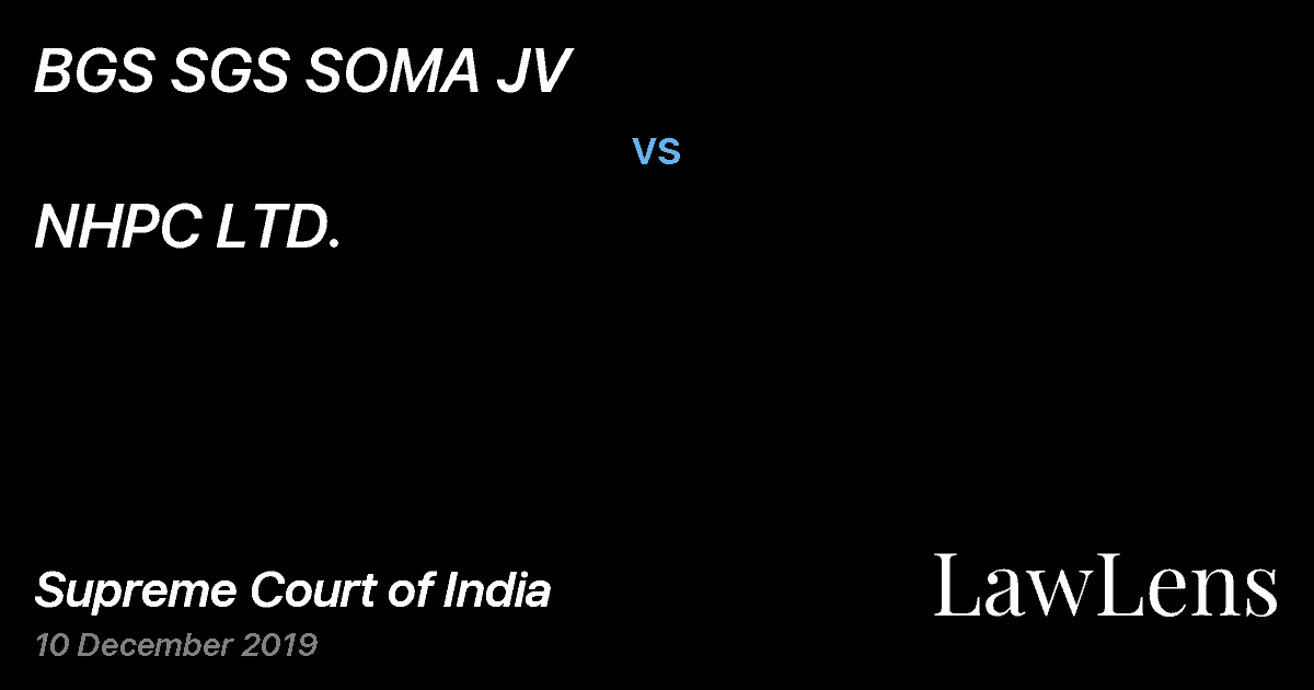 Preview image for BGS SGS SOMA JV vs. NHPC LTD.