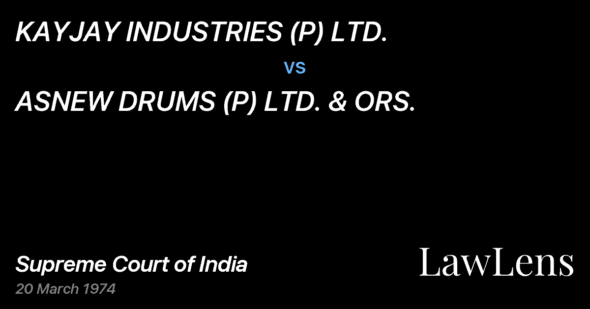 Preview image for KAYJAY INDUSTRIES (P) LTD. vs. ASNEW DRUMS (P) LTD. & ORS.