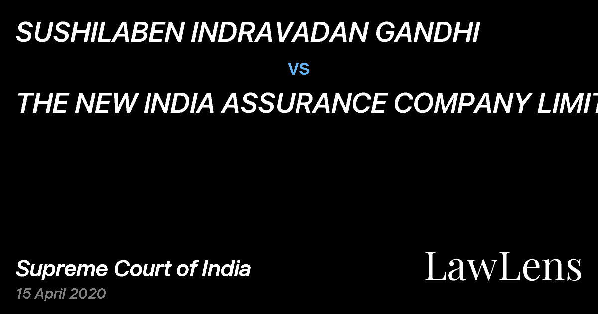 Preview image for SUSHILABEN INDRAVADAN GANDHI vs. THE NEW INDIA ASSURANCE COMPANY LIMITED