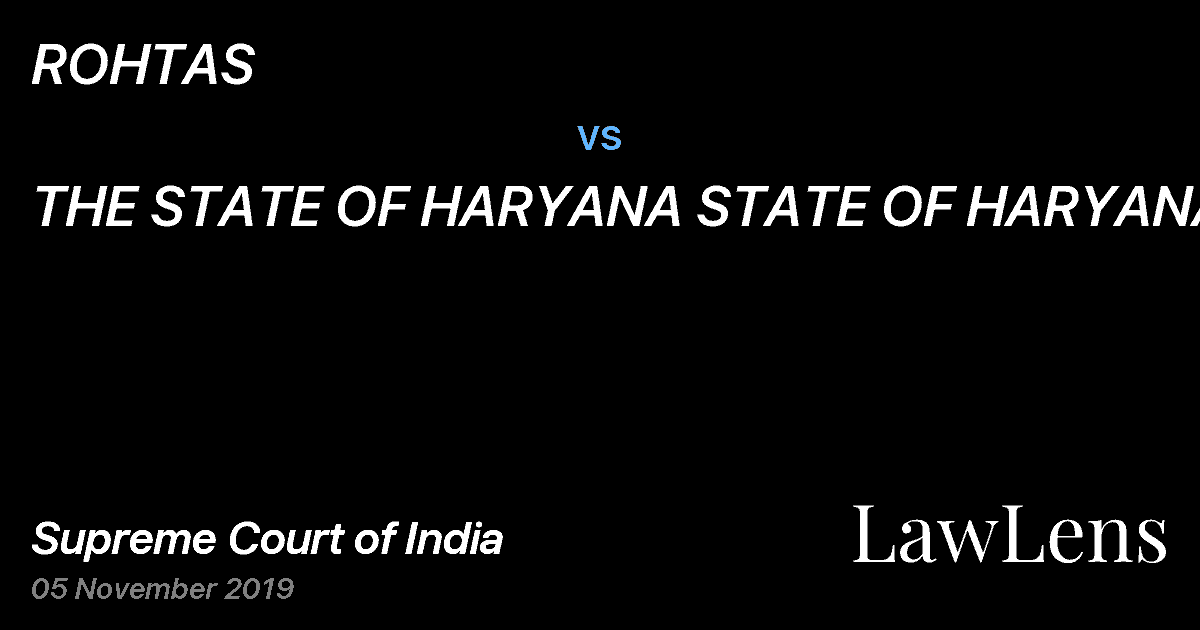 Preview image for ROHTAS vs. THE STATE OF HARYANA STATE OF HARYANA