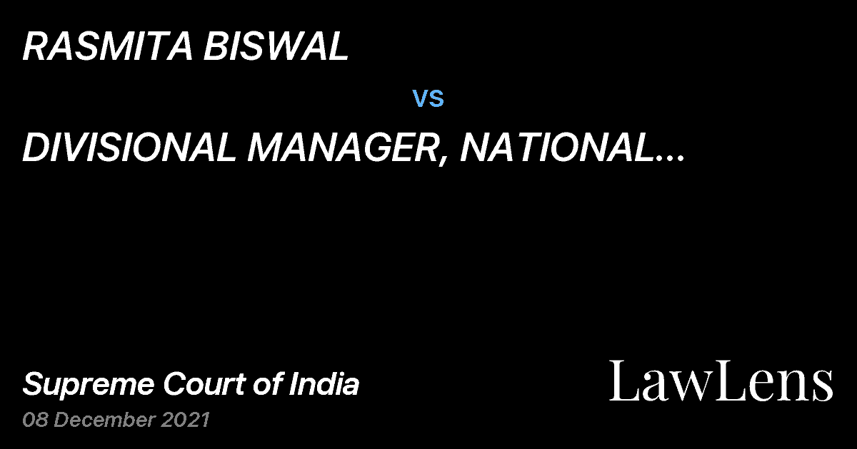 Preview image for RASMITA BISWAL vs. DIVISIONAL MANAGER, NATIONAL INSURANCE CO. LTD.