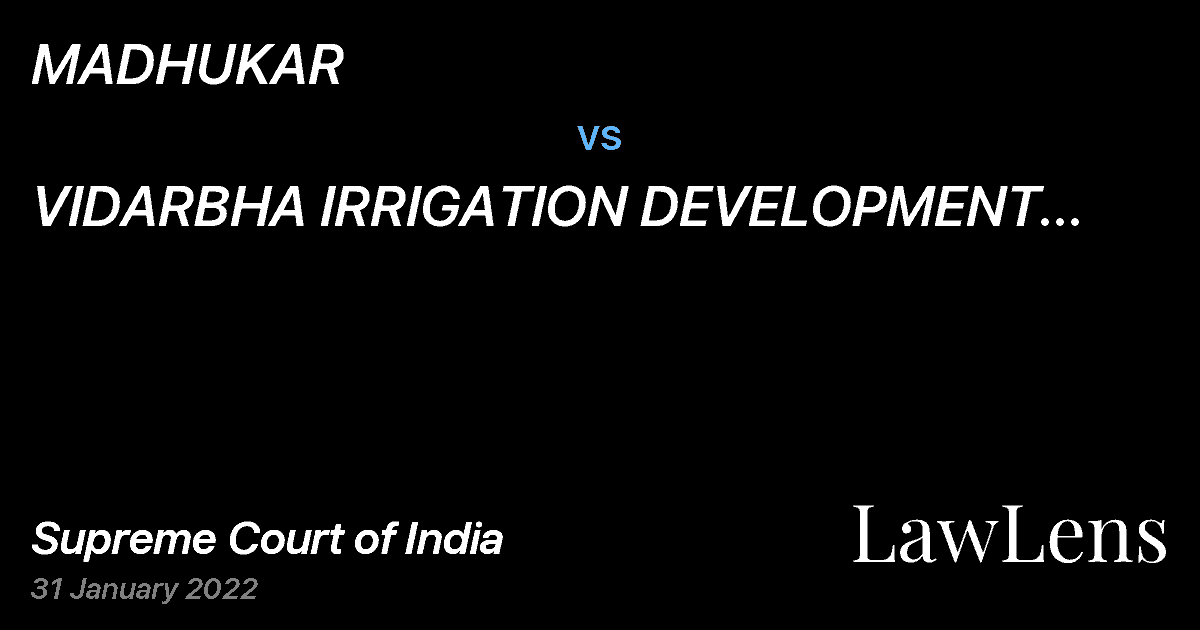 Preview image for MADHUKAR vs. VIDARBHA IRRIGATION DEVELOPMENT CORPORATION