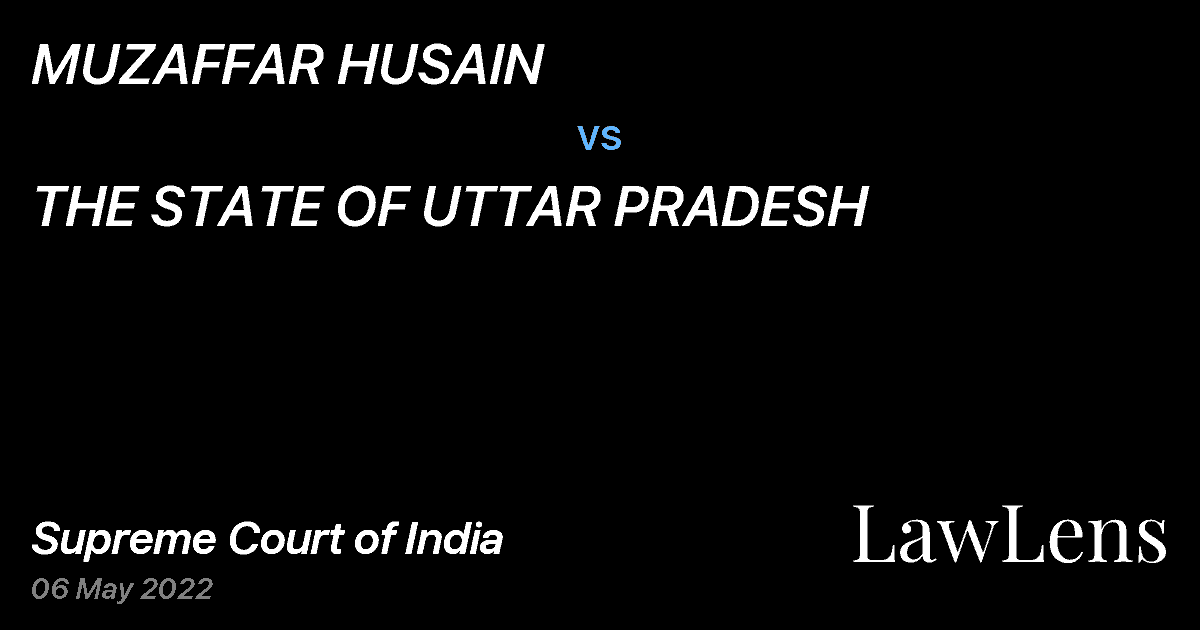 Preview image for MUZAFFAR HUSAIN vs. THE STATE OF UTTAR PRADESH