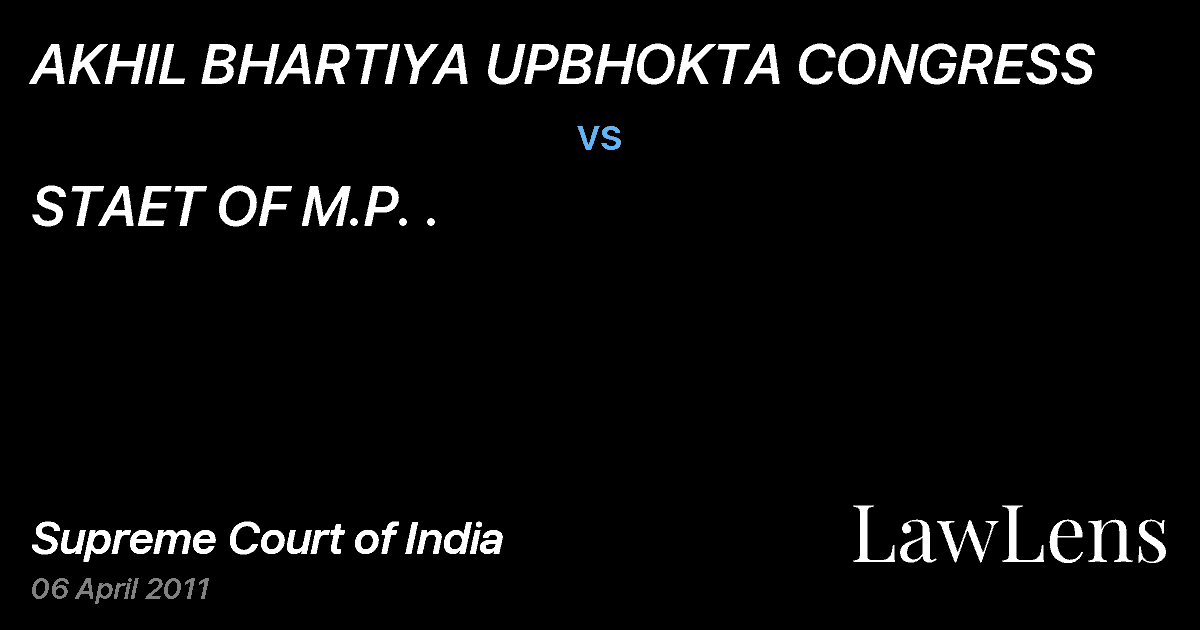 Preview image for AKHIL BHARTIYA UPBHOKTA CONGRESS vs. STAET OF M.P. .