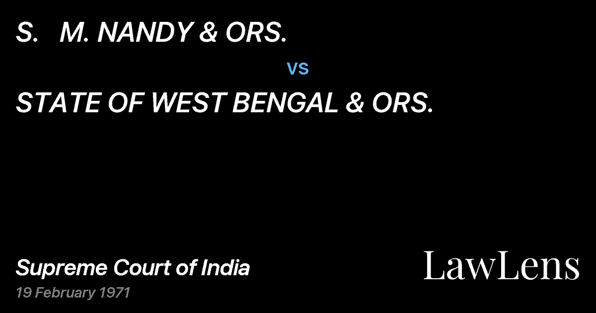 Preview image for S.   M. NANDY & ORS. vs. STATE OF WEST BENGAL & ORS.