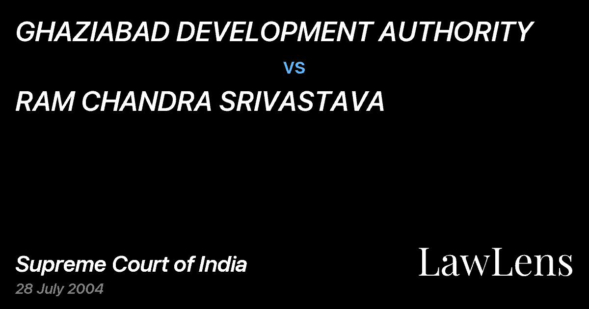 Preview image for GHAZIABAD DEVELOPMENT AUTHORITY vs. RAM CHANDRA SRIVASTAVA