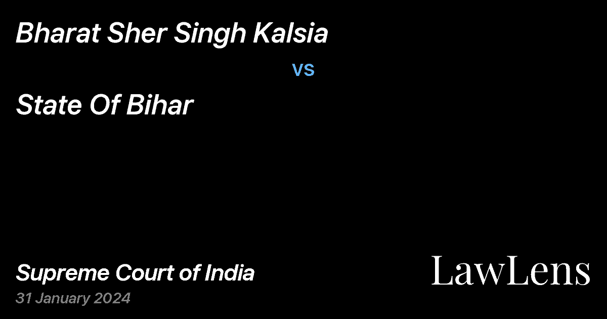 Preview image for Bharat Sher Singh Kalsia vs. State Of Bihar