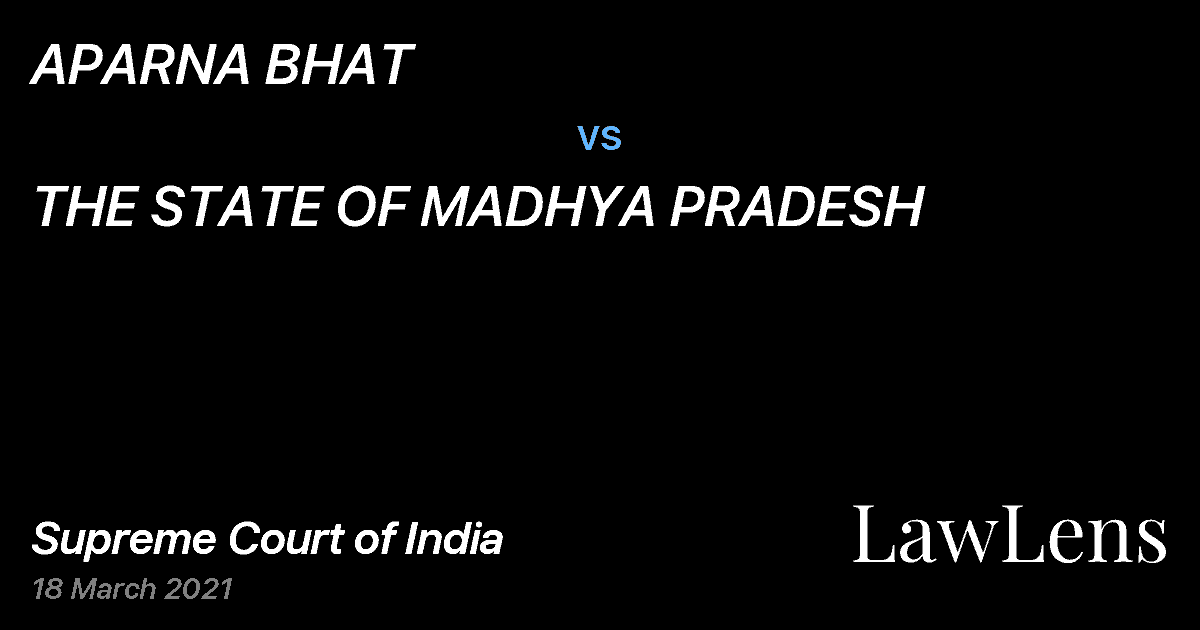 Preview image for APARNA BHAT vs. THE STATE OF MADHYA PRADESH