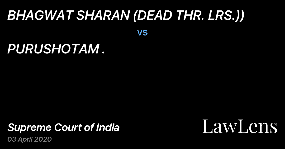 Preview image for BHAGWAT SHARAN (DEAD THR. LRS.)) vs. PURUSHOTAM .
