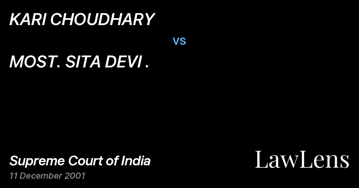 Preview image for KARI CHOUDHARY vs. MOST. SITA DEVI .