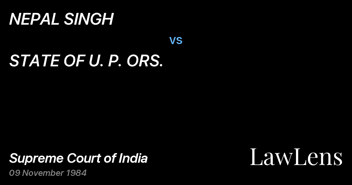 Preview image for NEPAL SINGH vs. STATE OF U. P. ORS.