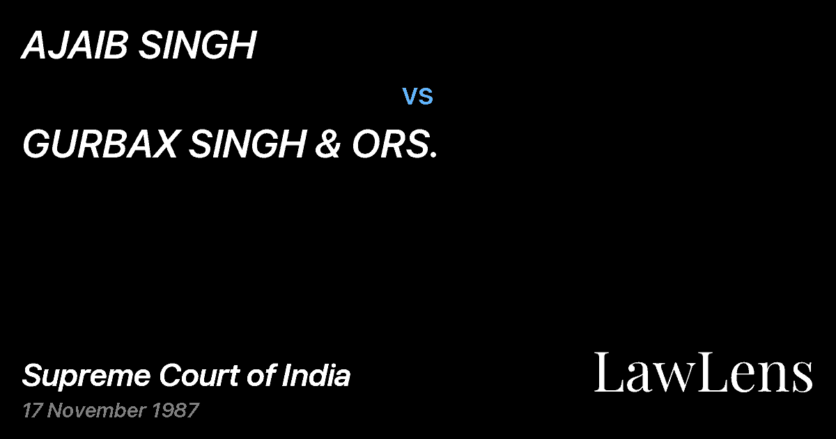 Preview image for AJAIB SINGH vs. GURBAX SINGH & ORS.
