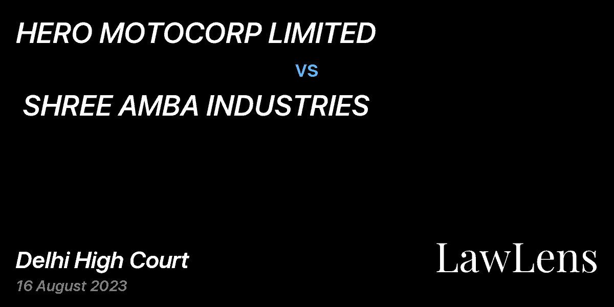 Preview image for HERO MOTOCORP LIMITED  vs.  SHREE AMBA INDUSTRIES