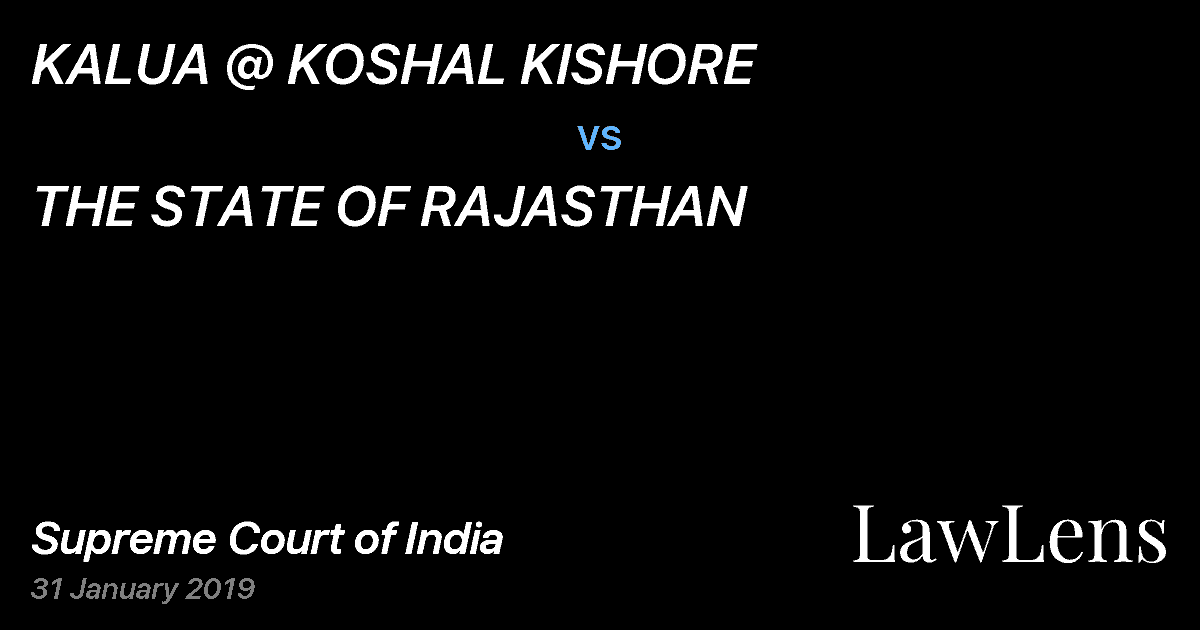Preview image for KALUA @ KOSHAL KISHORE vs. THE STATE OF RAJASTHAN