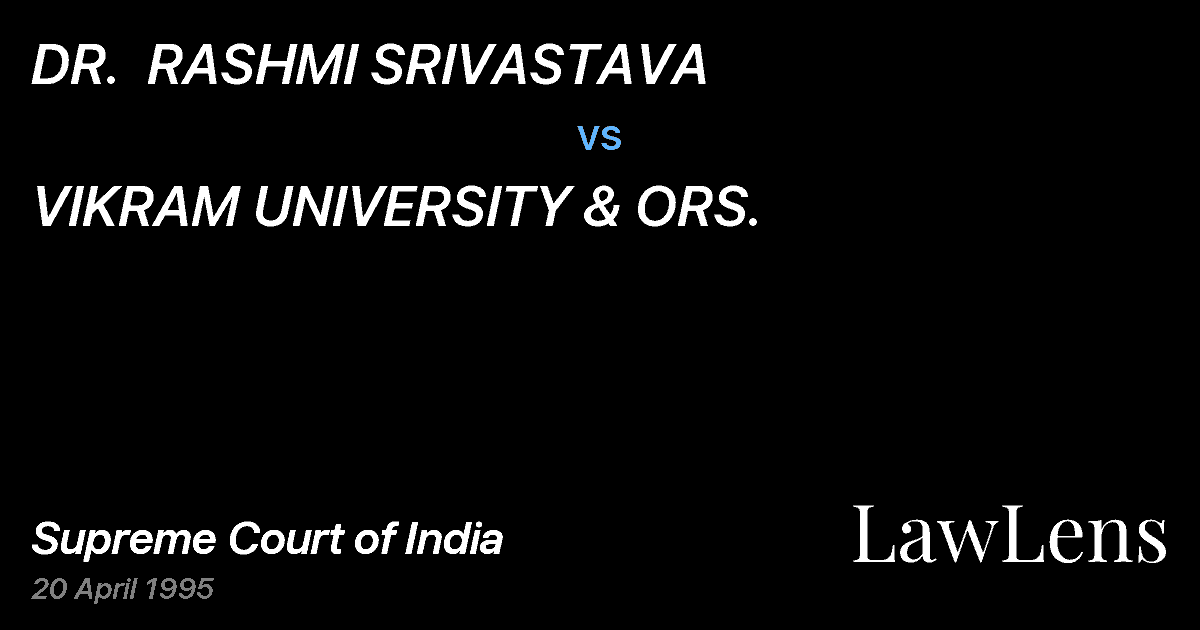 Preview image for DR.  RASHMI SRIVASTAVA vs. VIKRAM UNIVERSITY & ORS.