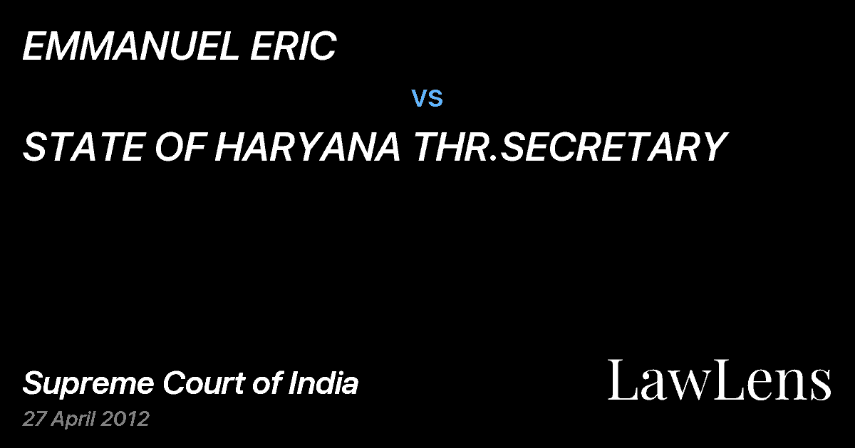 Preview image for EMMANUEL ERIC vs. STATE OF HARYANA THR.SECRETARY