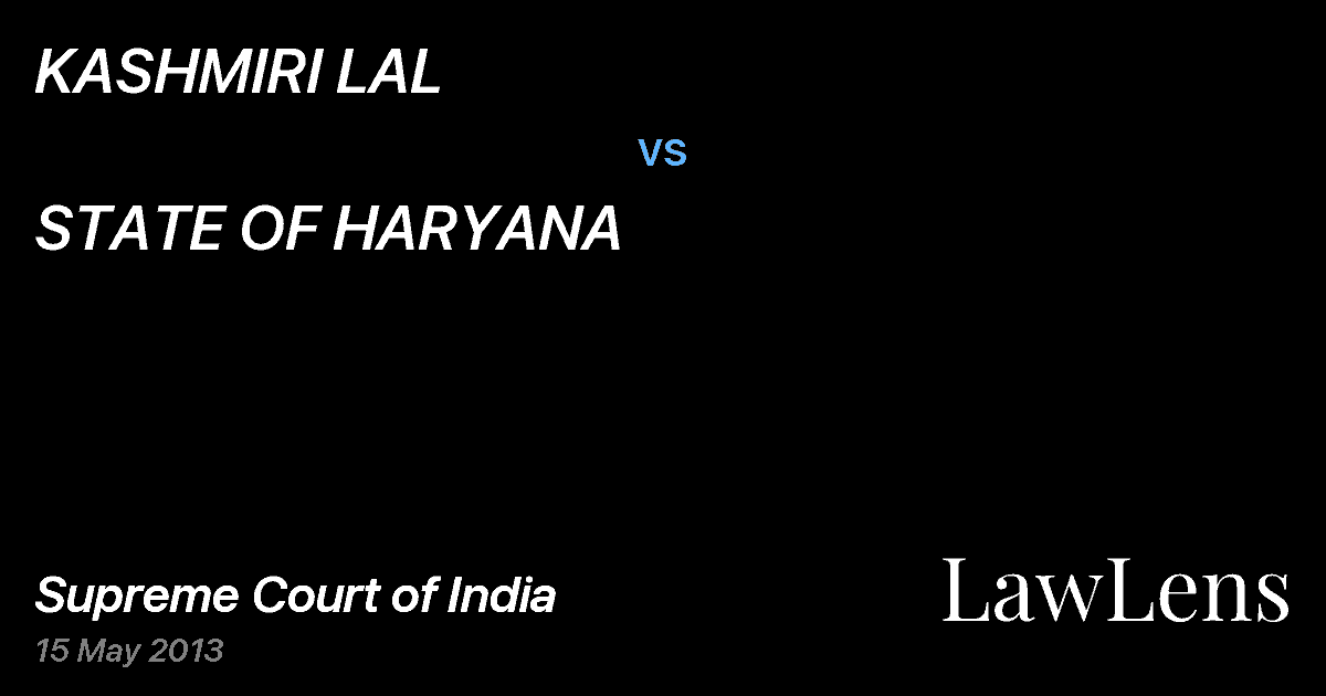 Preview image for KASHMIRI LAL vs. STATE OF HARYANA