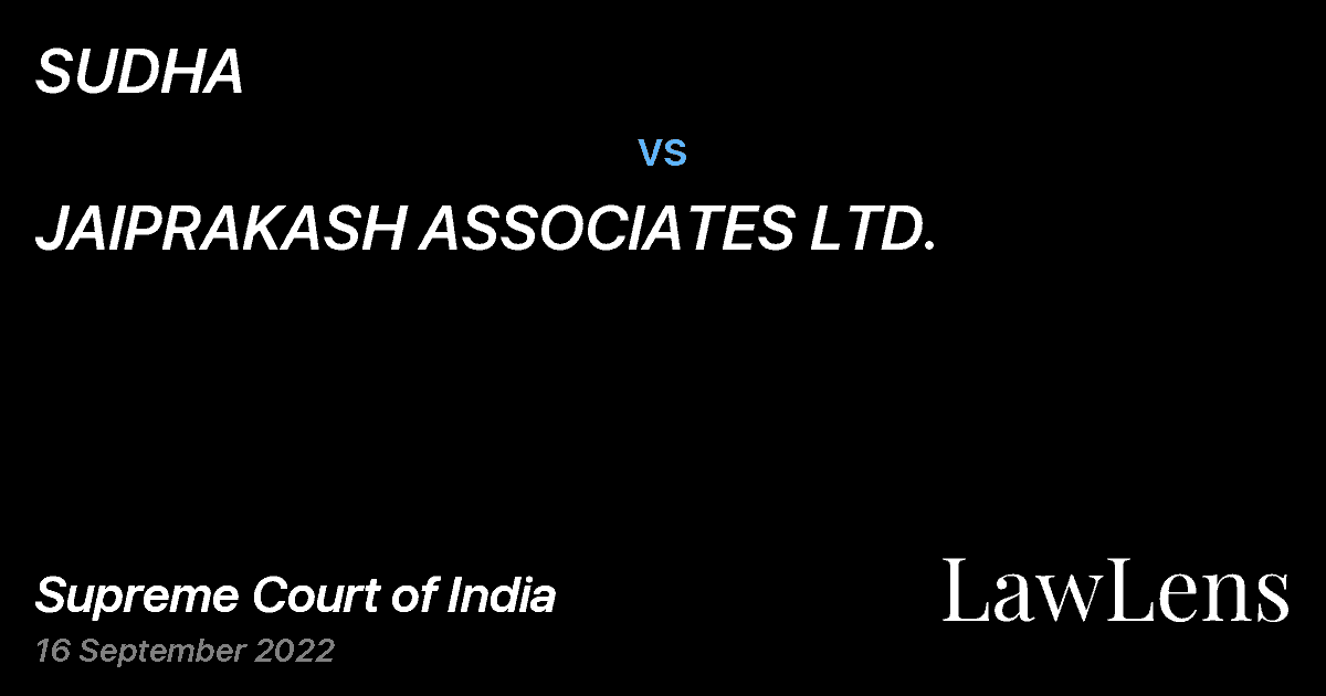 Preview image for SUDHA vs. JAIPRAKASH ASSOCIATES LTD.