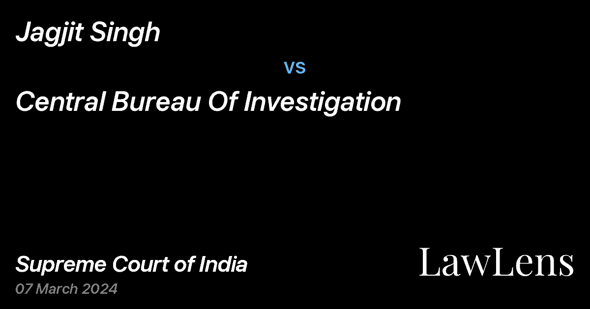 Preview image for Jagjit Singh vs. Central Bureau Of Investigation