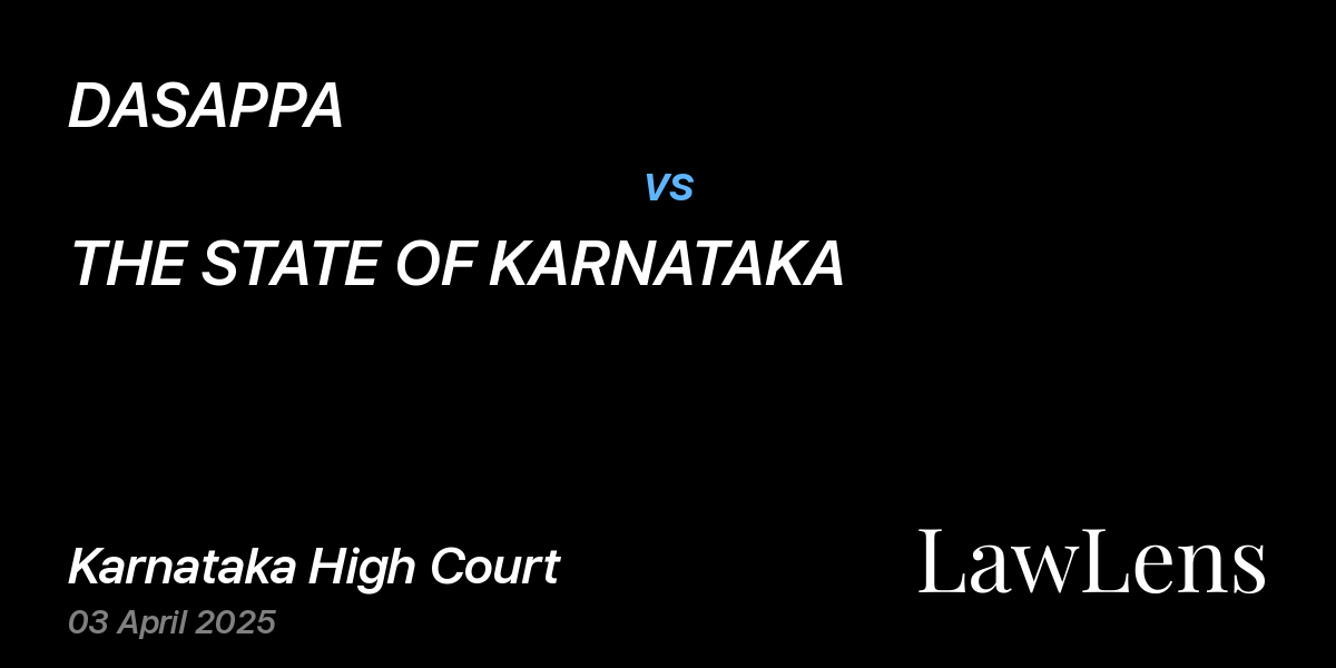Preview image for DASAPPA vs. THE STATE OF KARNATAKA