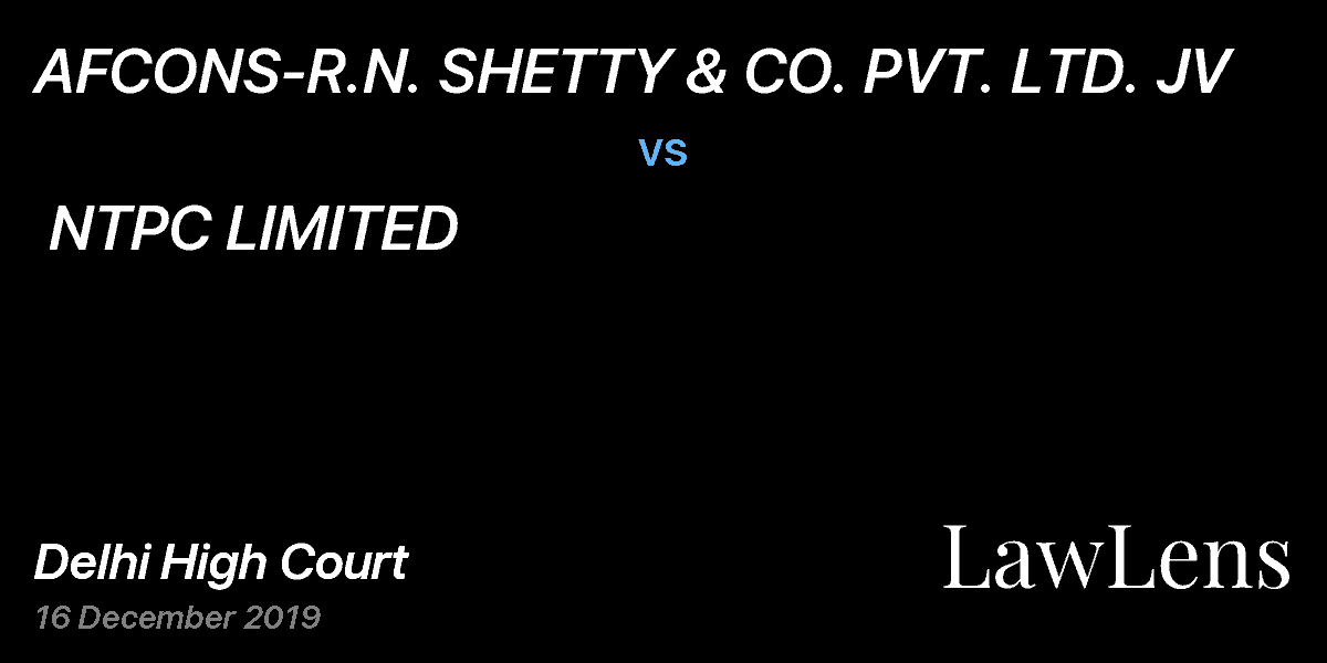 Preview image for AFCONS-R.N. SHETTY & CO. PVT. LTD. JV  vs.  NTPC LIMITED