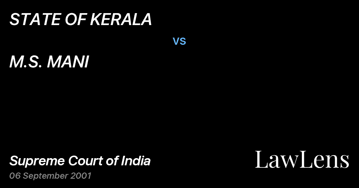Preview image for STATE OF KERALA vs. M.S. MANI