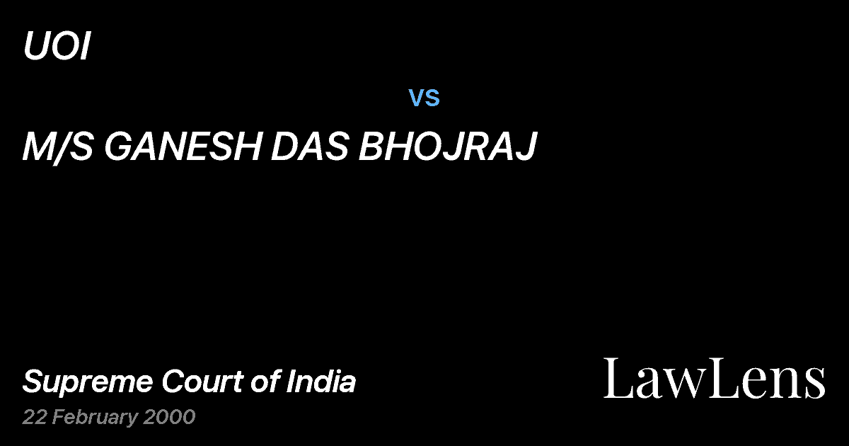 Preview image for UOI vs. M/S GANESH DAS BHOJRAJ