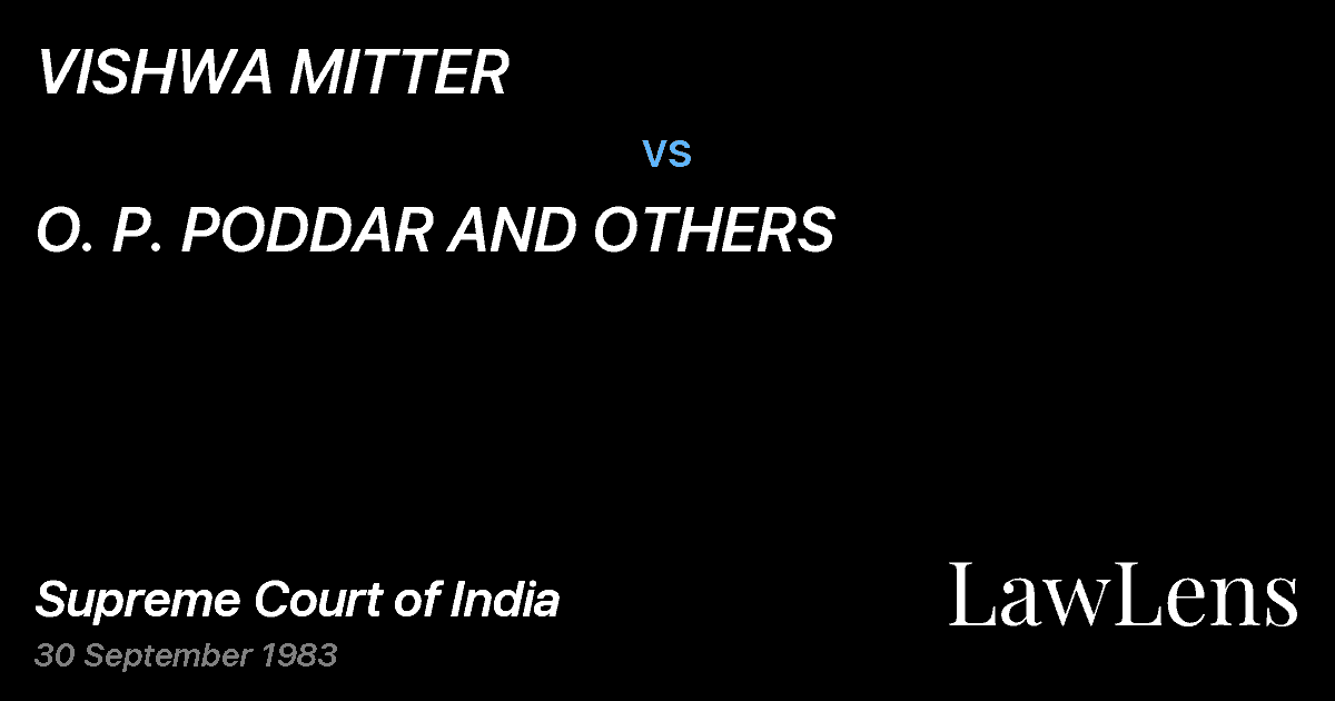 Preview image for VISHWA MITTER vs. O. P. PODDAR AND OTHERS
