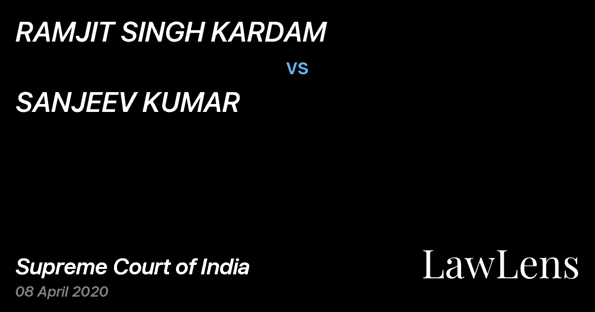 Preview image for RAMJIT SINGH KARDAM vs. SANJEEV KUMAR