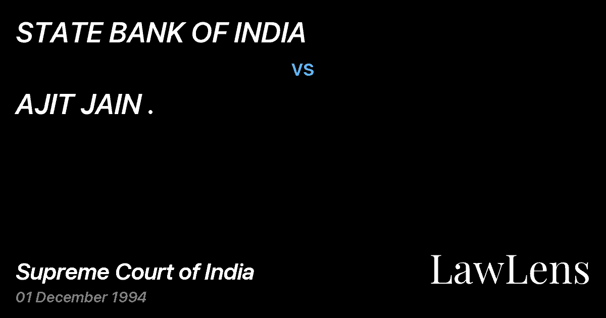 Preview image for STATE BANK OF INDIA vs. AJIT JAIN .