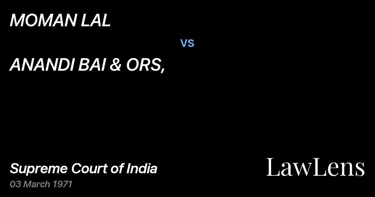 Preview image for MOMAN LAL vs. ANANDI BAI & ORS,