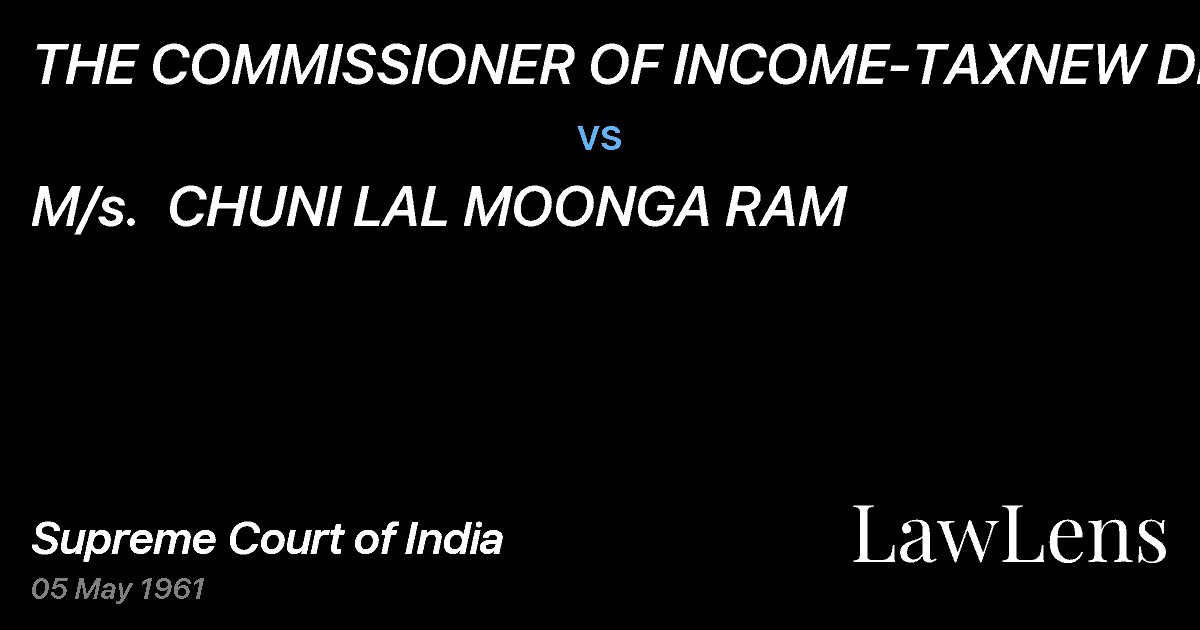 Preview image for THE COMMISSIONER OF INCOME-TAXNEW DELHI vs. M/s.  CHUNI LAL MOONGA RAM