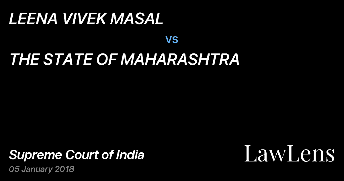 Preview image for LEENA VIVEK MASAL vs. THE STATE OF MAHARASHTRA
