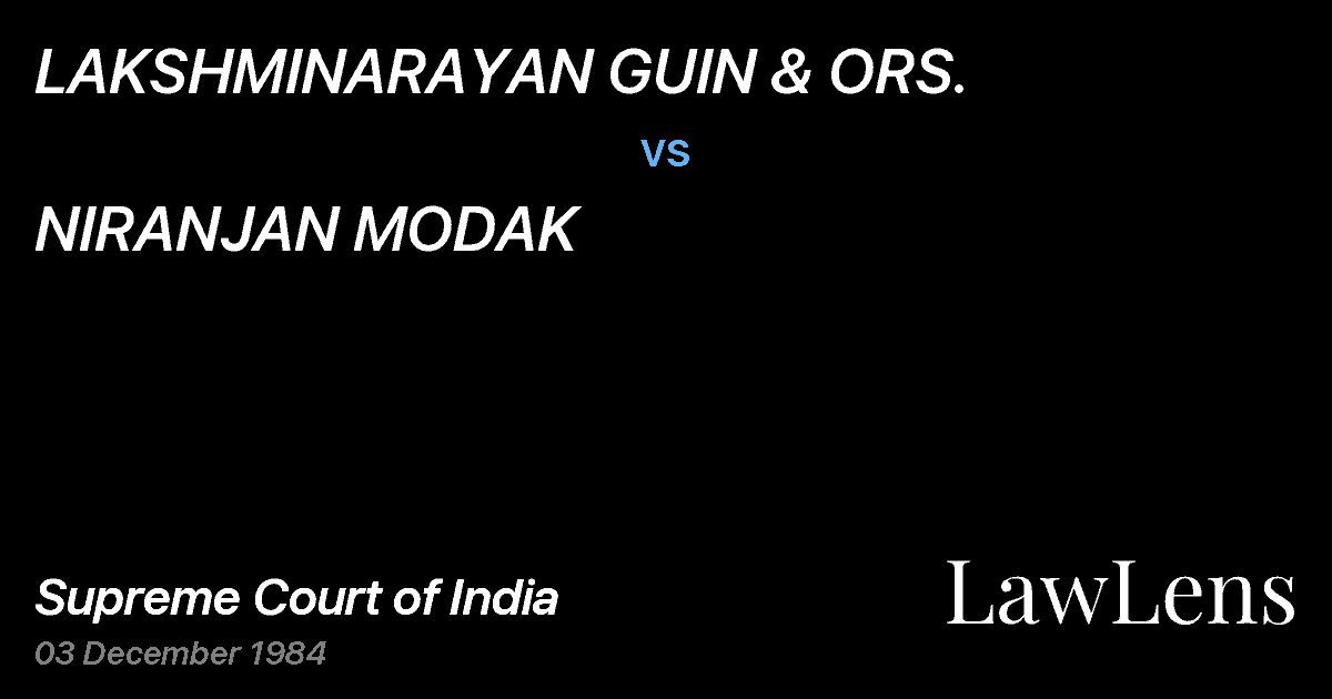 Preview image for LAKSHMINARAYAN GUIN & ORS. vs. NIRANJAN MODAK
