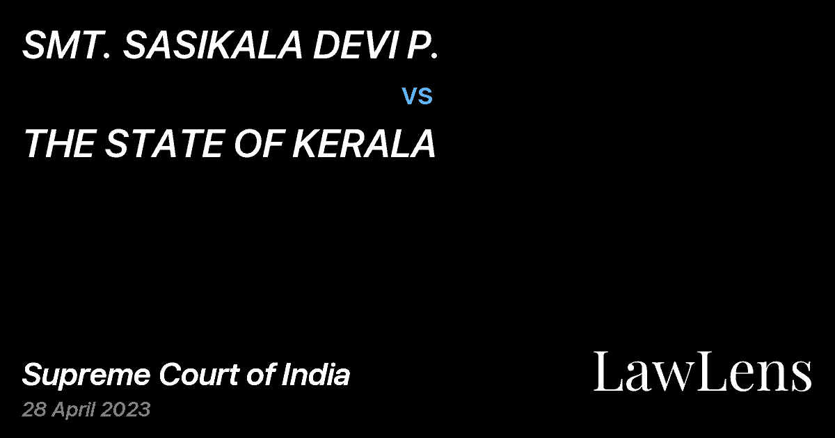 Preview image for SMT. SASIKALA DEVI P. vs. THE STATE OF KERALA