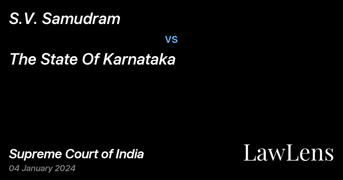 Preview image for S.V. Samudram vs. The State Of Karnataka